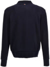 Logo Patch Rib Cardigan Navy - THOM BROWNE - BALAAN 4