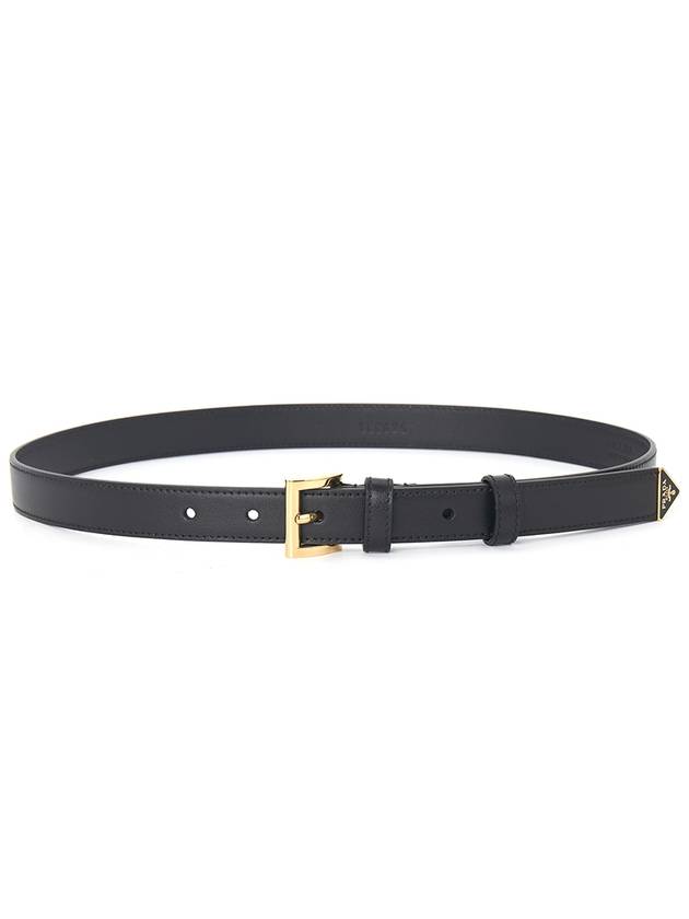 Logo Leather Belt Black - PRADA - BALAAN 3