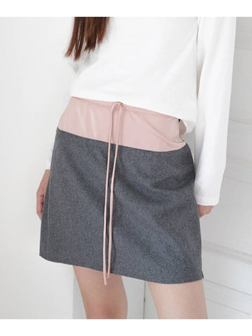 SATIN MIX MINI SKIRT PINK - ZIZEMUSEUM - BALAAN 1