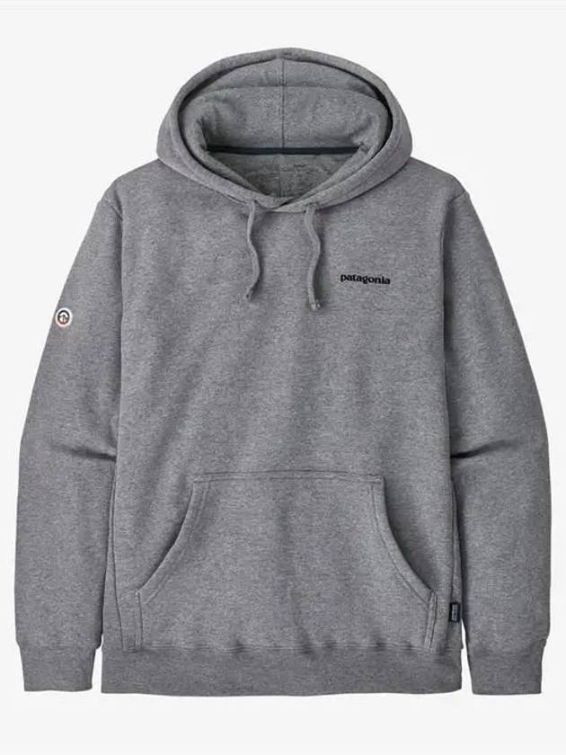 Fitz Roy Icon Uprisal Fleece Hoodie Gravel Header - PATAGONIA - BALAAN 2