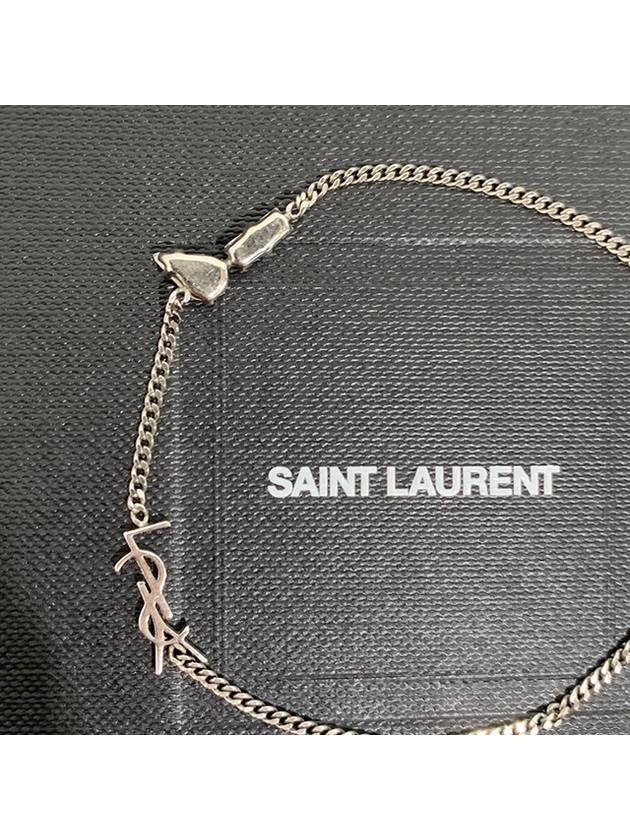 Opyum Charm Bracelet In Metal And Rhinestone Oxidized Silver - SAINT LAURENT - BALAAN 9