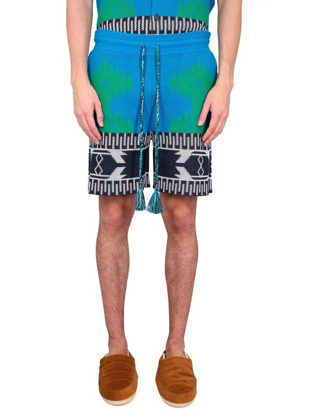 Alanui Blue Multicolour Cotton Blend Shorts - ALANUI - BALAAN 4