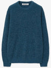 Crew neck rib knit sweater melange blue - BLONDNINE - BALAAN 5