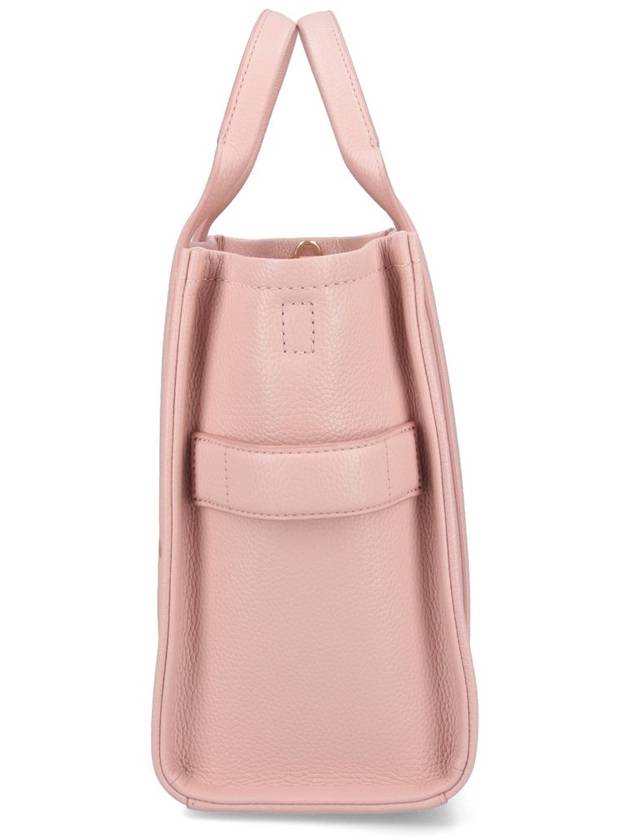 Logo Medium Leather Tote Bag Pink Rose - MARC JACOBS - BALAAN 6