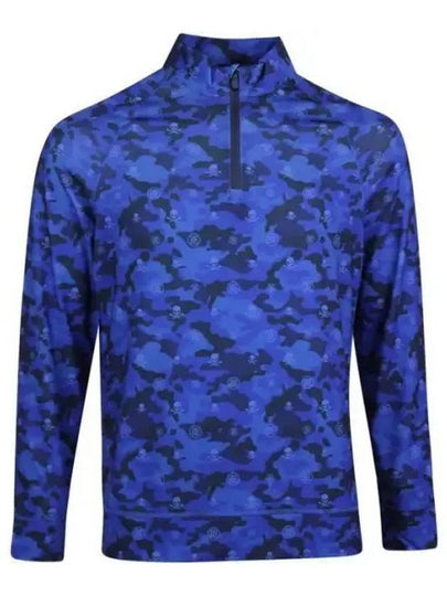 Men's Luxe Staple Camo Quarter Zipper Long Sleeve T-Shirt Blue - G/FORE - BALAAN 2