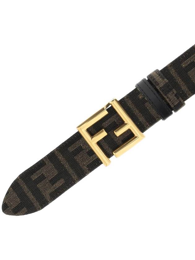 FF Fabric Reversible Leather Belt Black - FENDI - BALAAN 4