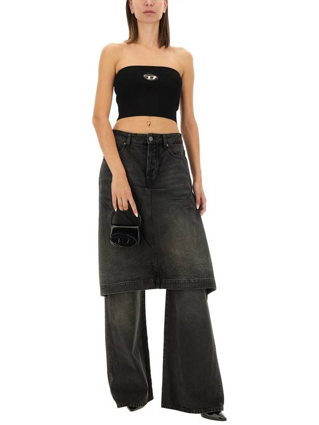 M Clarksvillex Logo Plaque Tube Top Black - DIESEL - BALAAN 3