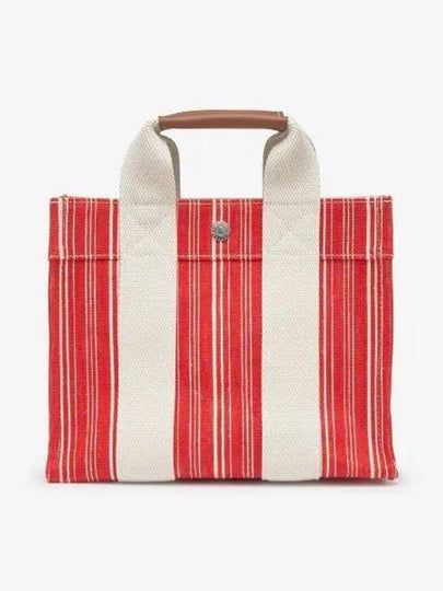 XS STRIPED LINEN TOTE BAG RED TOTEXSFRED - RUE DE VERNEUIL - BALAAN 1