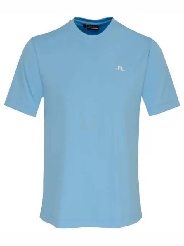 Ade Logo Print Short Sleeve T-Shirt Sky Blue - J.LINDEBERG - BALAAN 2