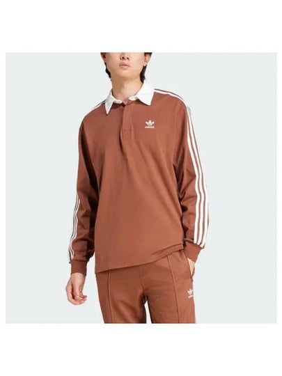 Rugby Ribbed Cuffs Polo Shirt Brown - ADIDAS - BALAAN 2