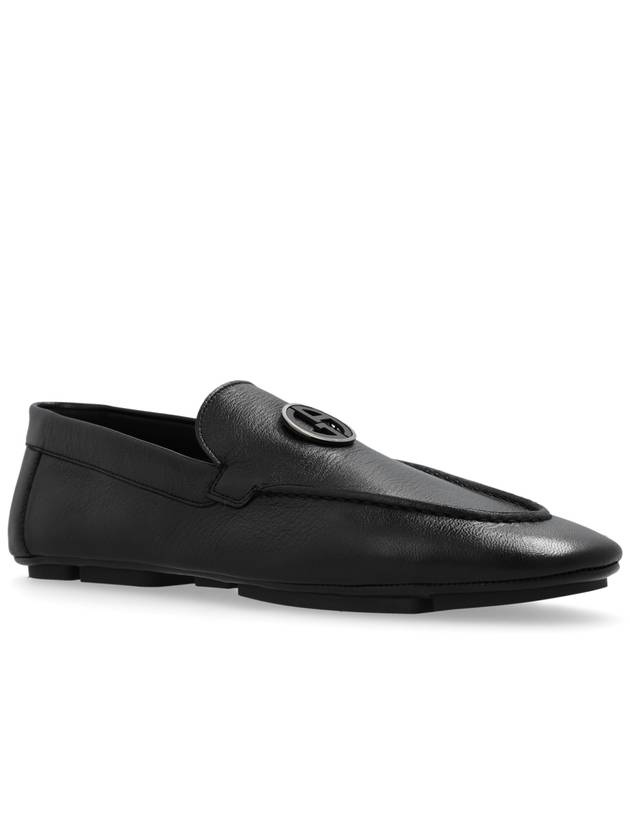 Giorgio Armani Leather Loafers, Men's, Black - GIORGIO ARMANI - BALAAN 4