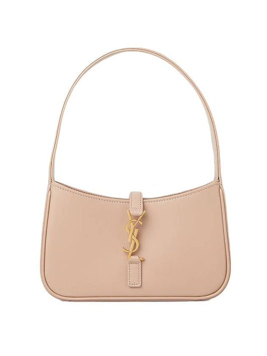 Le 5 A 7 Smooth Leather Hobo Shoulder Bag Rosy Sand - SAINT LAURENT - BALAAN 1