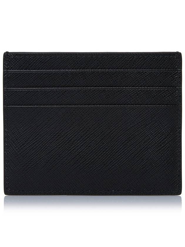 Saffiano Leather Triangle Logo Card Wallet Black Gold - PRADA - BALAAN 4