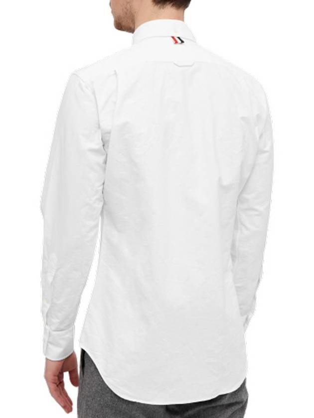 Oxford Grosgrain Placket Cotton Long Sleeve Shirt White - THOM BROWNE - BALAAN 6