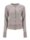 Bea Logo Wool Cardigan Stone - VIVIENNE WESTWOOD - BALAAN 2