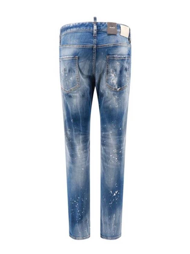 Paint Stretch Cotton Jeans Blue - DSQUARED2 - BALAAN 3