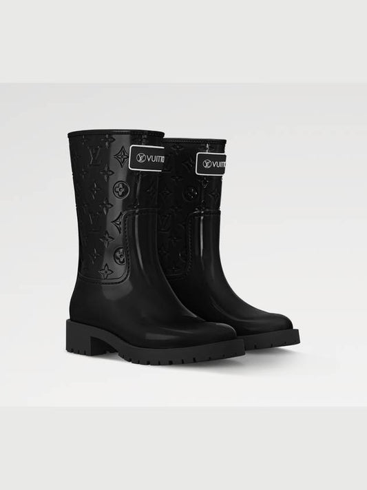 Rain Boots Black Drops Flat Half - LOUIS VUITTON - BALAAN 1