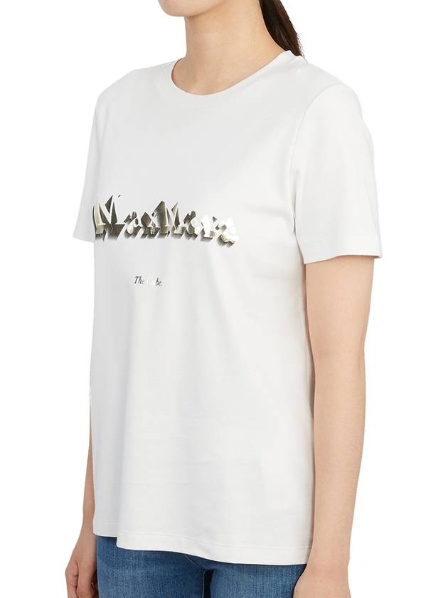 Print Cotton Short Sleeve T-shirt White - MAX MARA - BALAAN 5