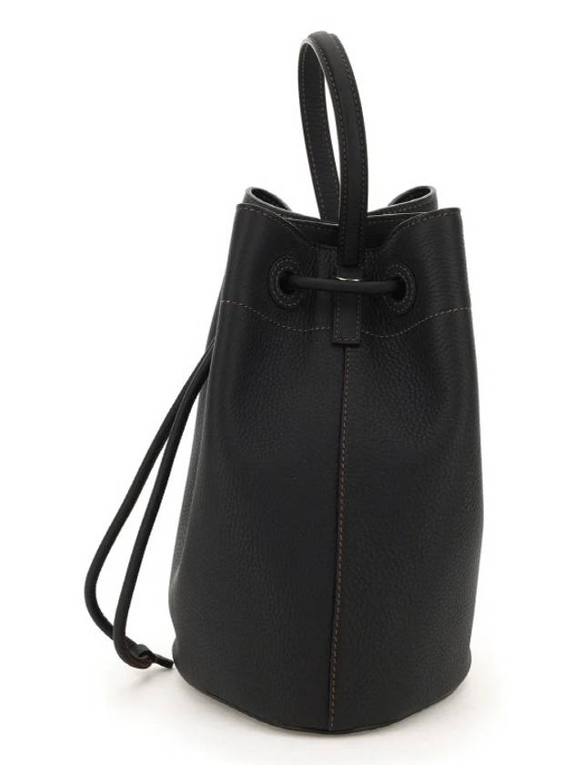 Small Grainy Leather TB Bucket Bag Black - BURBERRY - BALAAN 3