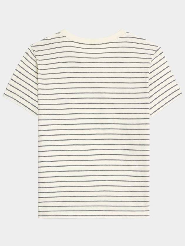 Triomphe Striped Jersey Regular Short Sleeve T-Shirt White - CELINE - BALAAN 3