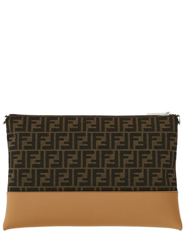 FF Diagonal Leather Cross Bag Brown - FENDI - BALAAN 5