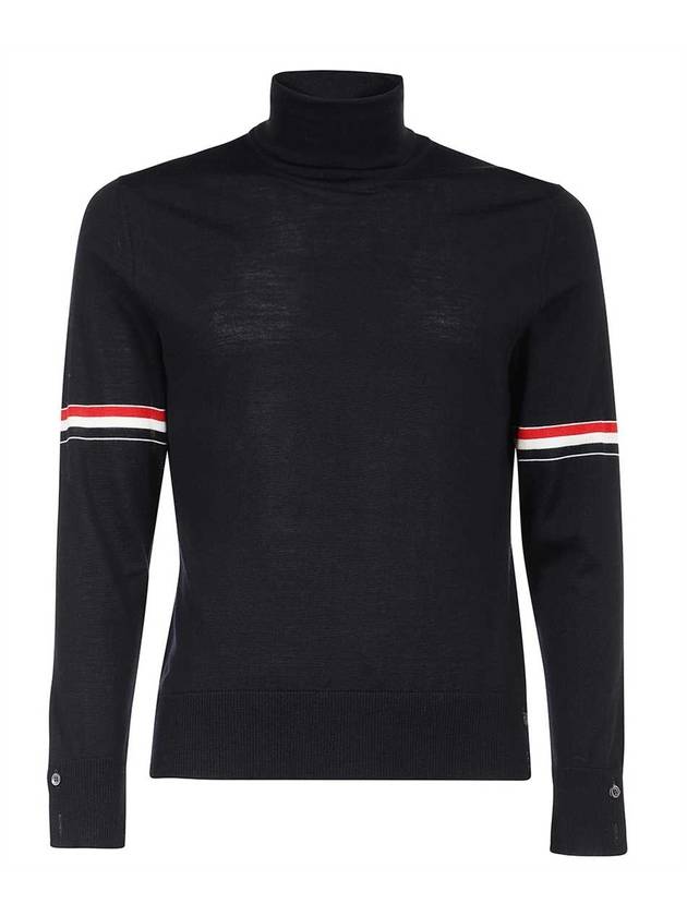 Fine Merino Striped Turtleneck Navy - THOM BROWNE - BALAAN 1