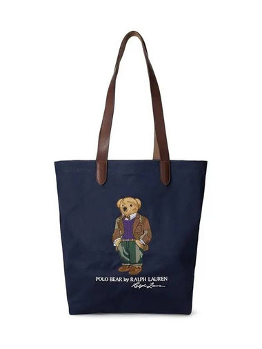 Bear Canvas Shopper Tote Bag Navy - POLO RALPH LAUREN - BALAAN 1