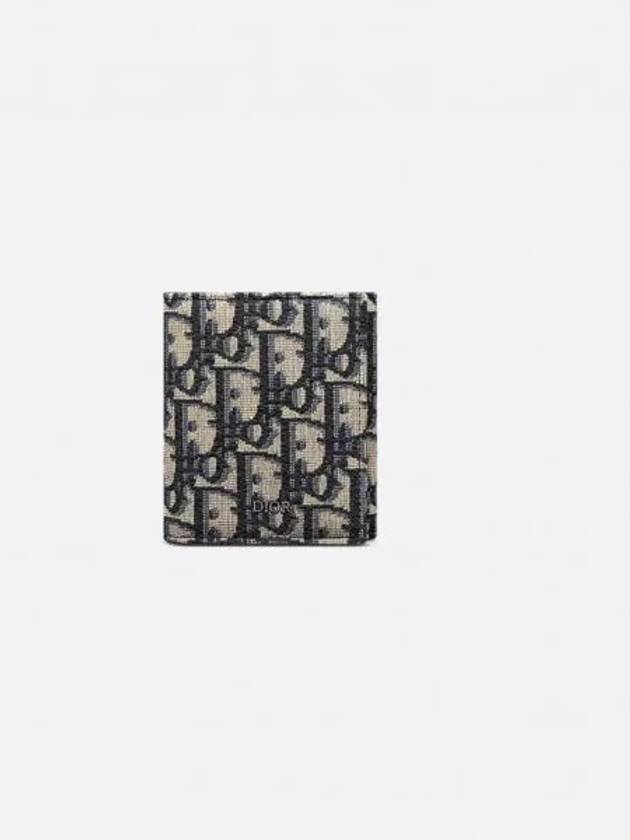 Oblique Jacquard Half Wallet Beige Black - DIOR - BALAAN 2