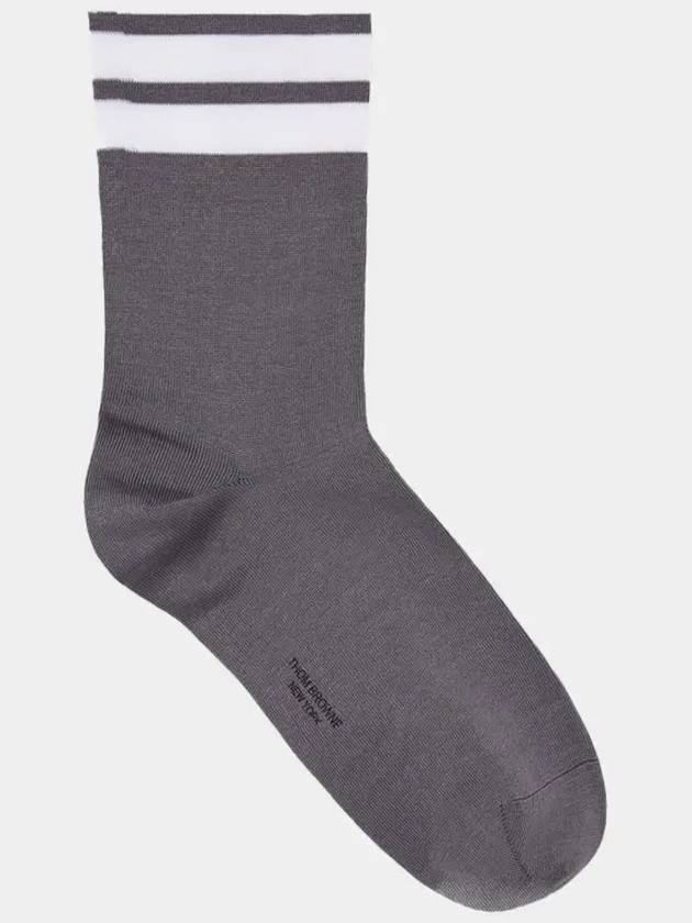 Striped Socks Medium Grey - THOM BROWNE - BALAAN 3