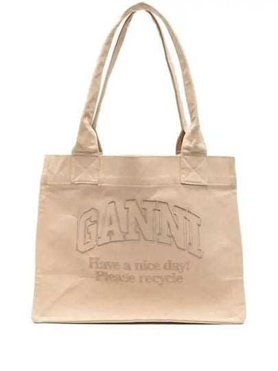 Cream Large Canvas Tote Bag Butter - GANNI - BALAAN 2