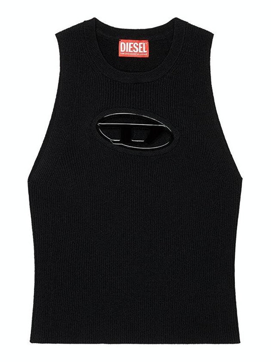 M Onerva Logo Plaque Cut Out Sleeveless Black - DIESEL - BALAAN 2