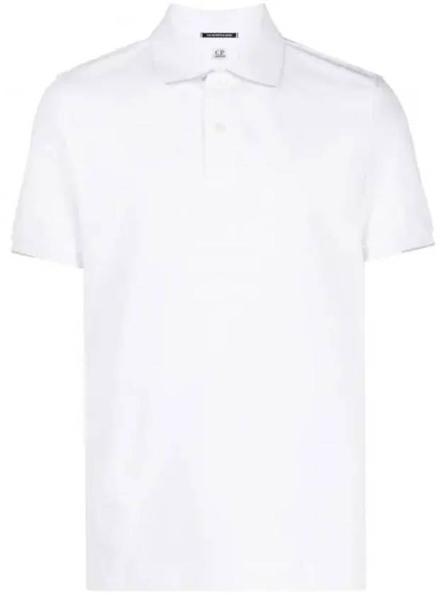 Metropolis Logo Badge Striped Polo Shirt White - CP COMPANY - BALAAN 2