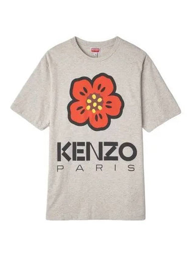 Balk Flower Short Sleeve T Shirt Gray - KENZO - BALAAN 1