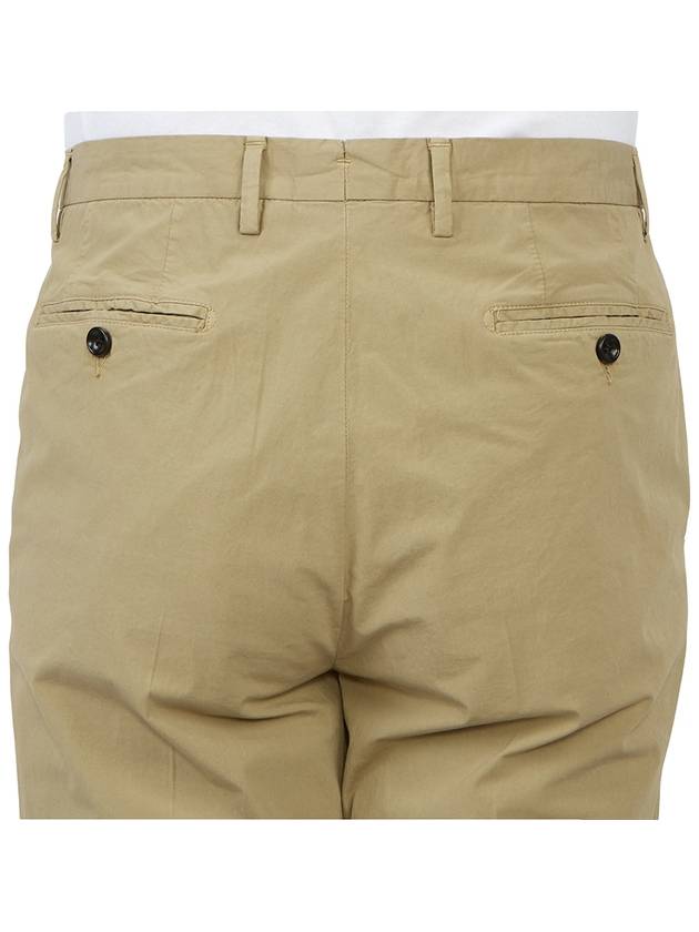 Men's Cotton Blend Straight Pants Beige - DRUMOHR - BALAAN 8