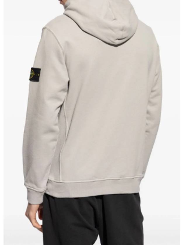 Wappen Patch Brushed Cotton Fleece Hoodie Grey - STONE ISLAND - BALAAN 3