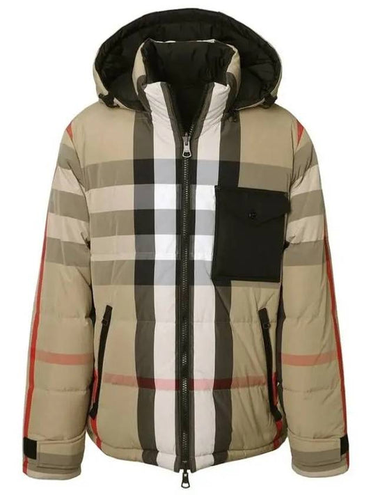 Check Reversible Hooded Padding Beige - BURBERRY - BALAAN 2