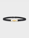 Small Block Triomphe Taurillon Leather Belt Black - CELINE - BALAAN 2