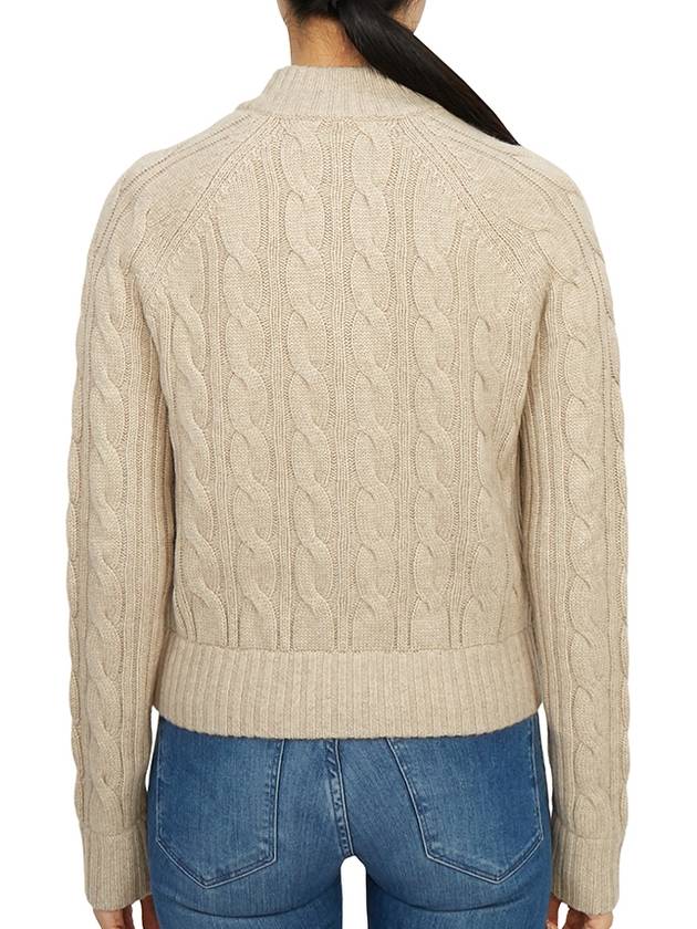 Armanda Cashmere Zip-Up Cardigan Beige - MAX MARA - BALAAN 6