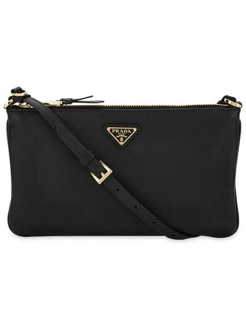 Leather Pouch Bag Black - PRADA - BALAAN 1