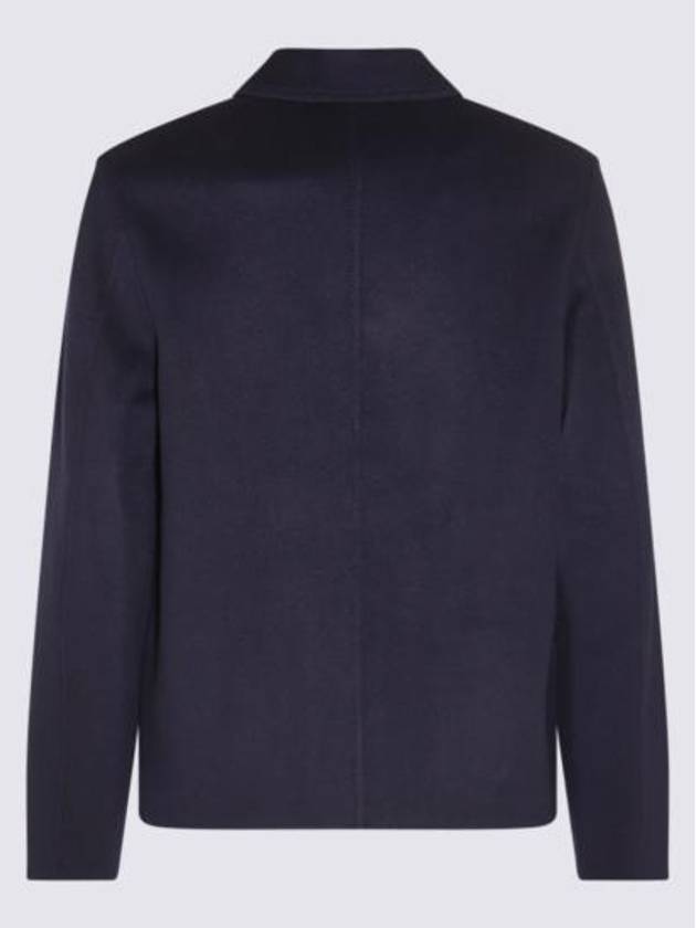 Pocket Patch Wool Blend Jacket Navy - AMI - BALAAN 4