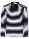 Fox Logo Stripe Long Sleeve T-Shirt Navy - MAISON KITSUNE - BALAAN 2