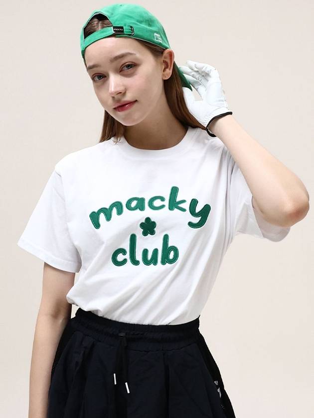 Logo Women s Soft Short Sleeve T Shirt White MCSS24HT1 3GR - MACKY - BALAAN 1