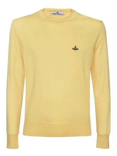 Men's ORB Embroidered Logo Wool Knit Top Yellow - VIVIENNE WESTWOOD - BALAAN 2