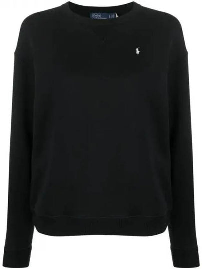 Embroidered Logo Pony Fleece Sweatshirt Black - POLO RALPH LAUREN - BALAAN 2