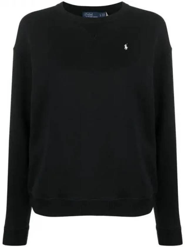 Embroidered Logo Pony Fleece Sweatshirt Black - POLO RALPH LAUREN - BALAAN 2