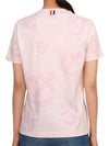 Women's Anchor Logo Round Short Sleeve T-Shirt Pink - THOM BROWNE - BALAAN 5