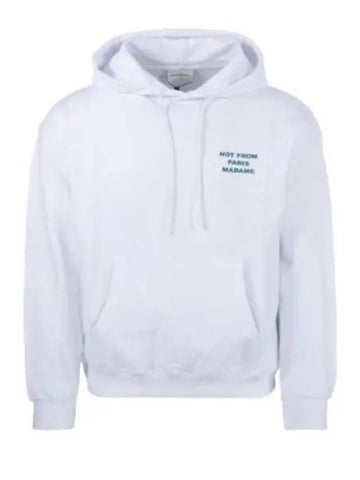 Drold Monsieur Slogan Hoodie White Green HO121 CO001 - DROLE DE MONSIEUR - BALAAN 1