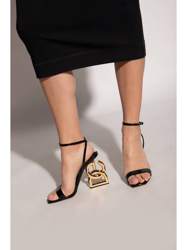 Gold Hardware DG Logo Pop Sandal Heels Black - DOLCE&GABBANA - BALAAN 3