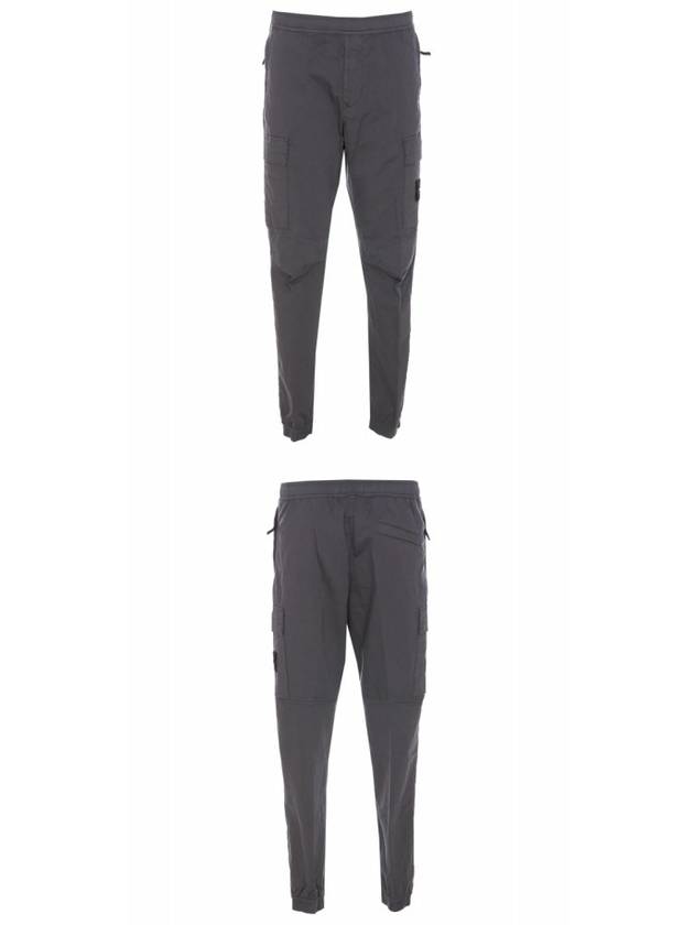 Garment Dyed Cotton Wool Satin Cargo Track Pants Grey - STONE ISLAND - BALAAN 5