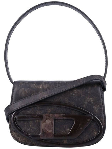 1DR Iconic Distressed Leather Shoulder Bag Dark Brown - DIESEL - BALAAN 1